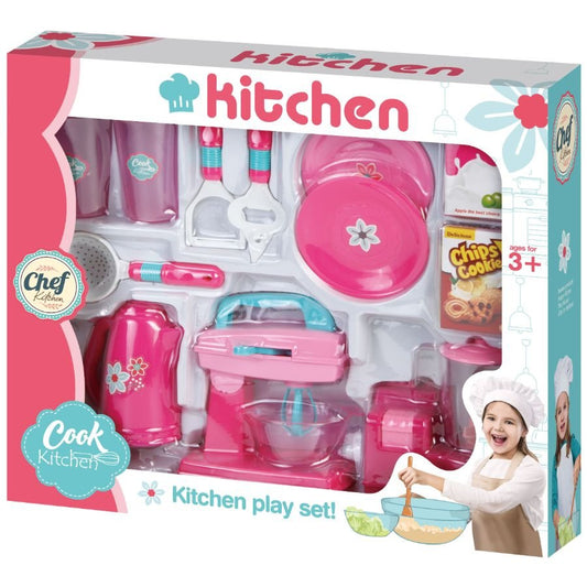 Chef Cook Toy Kitchen Play Set For Girls