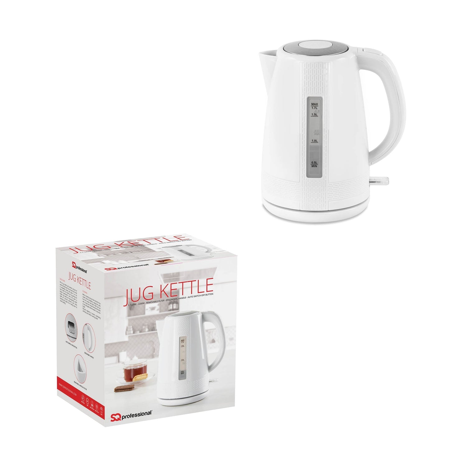 SQ Blitz Electric Kettle White 1.7 Litre 9169