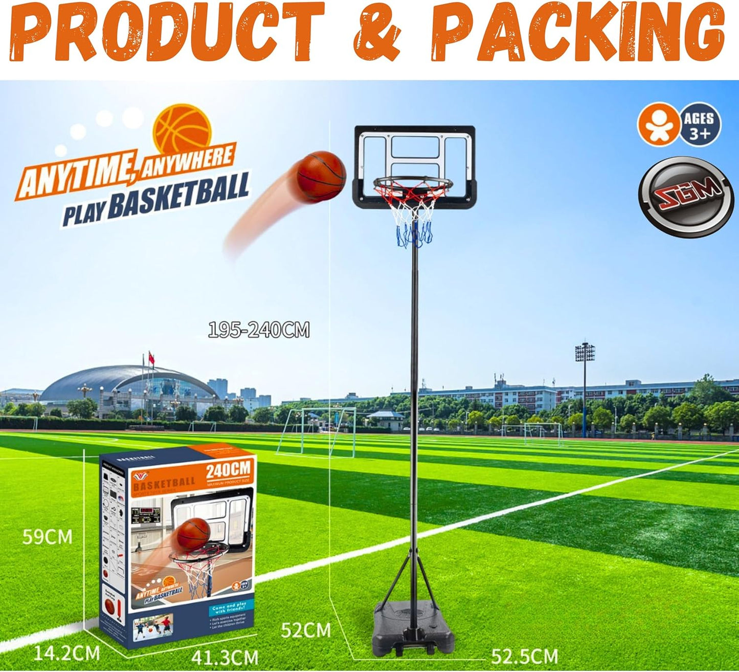 Basketball Hoop Stand - 240cm