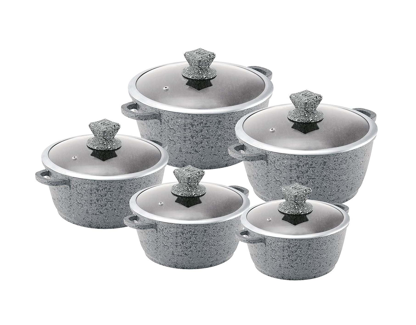 SQ Nessa Granum Stockpot Set of 5 Serizzo Grey 5773