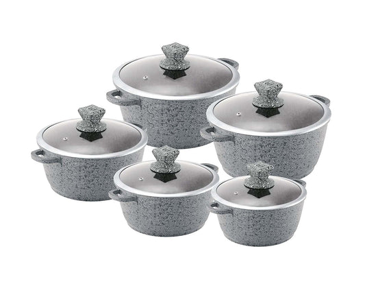 SQ Nessa Granum Stockpot Set of 5 Serizzo Grey 5773
