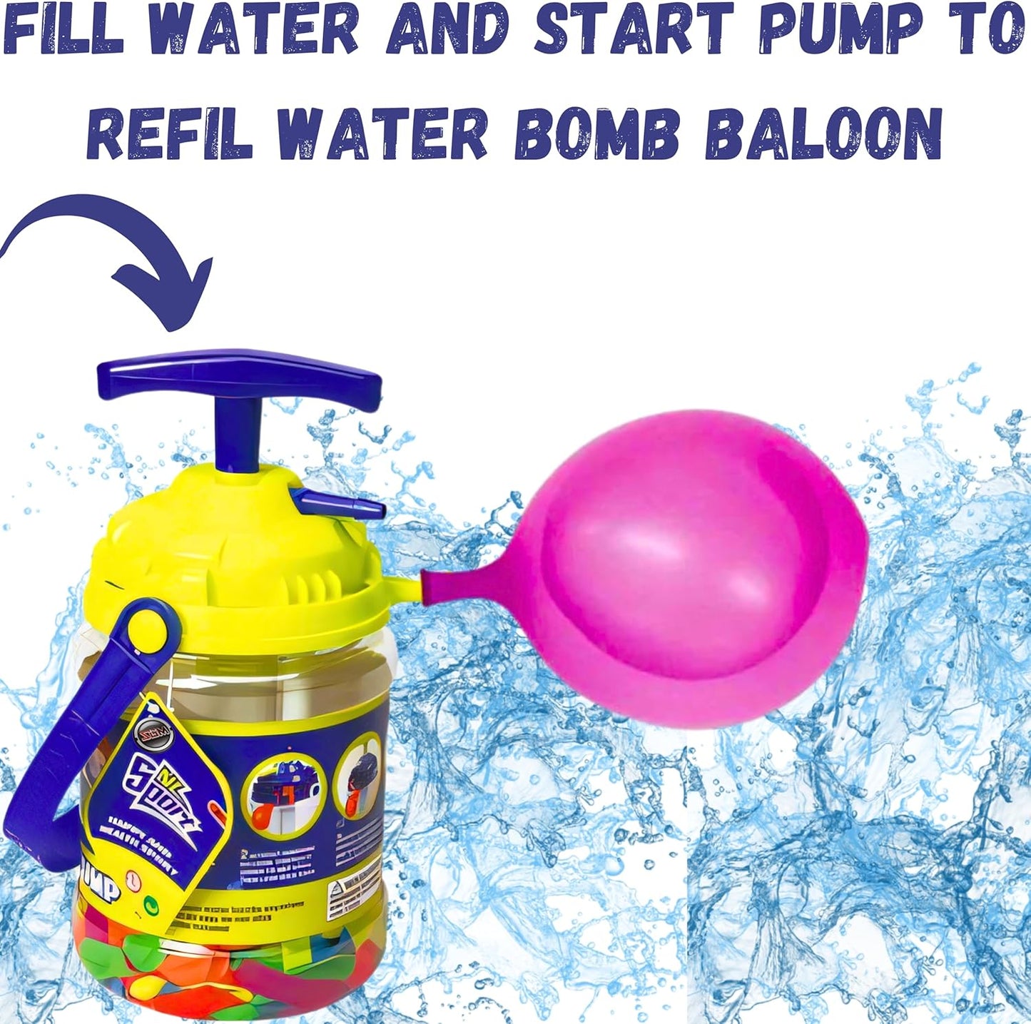 Water Balloons 250 Pack with Quick Refill  Pump
