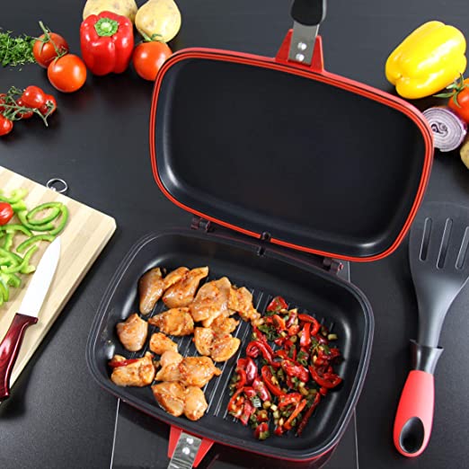 SQ Professional Nea Rossa Die Cast Magic Pan 32cm Double Sided Red 4680