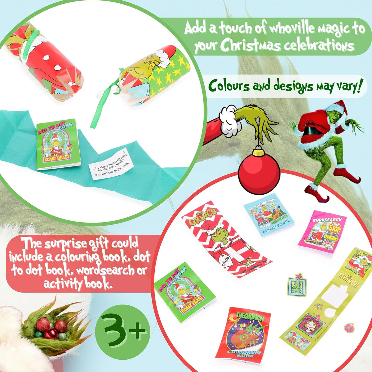 The Grinch Christmas Crackers 12" - 6 Pack