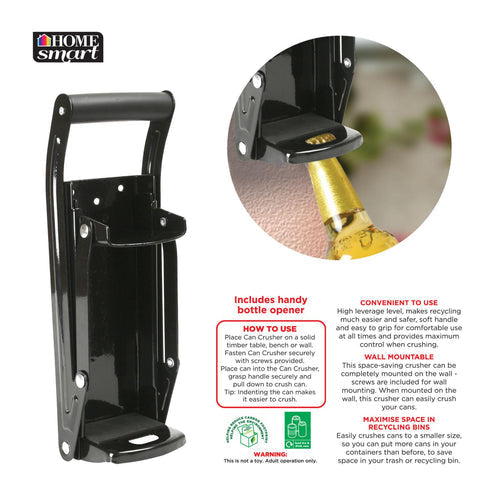 Soft Grip Handle 16oz Can Crusher Black 9225