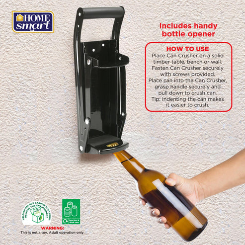 Soft Grip Handle 16oz Can Crusher Black 9225