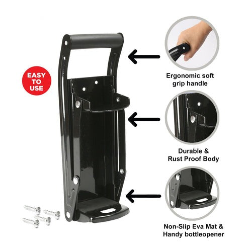 Soft Grip Handle 16oz Can Crusher Black 9225
