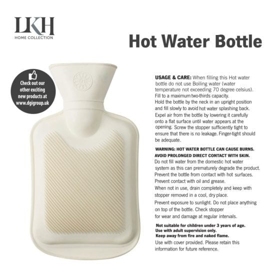 DGI Rubber Hot Water Bottle 1.0L 26 x 15cm 9250