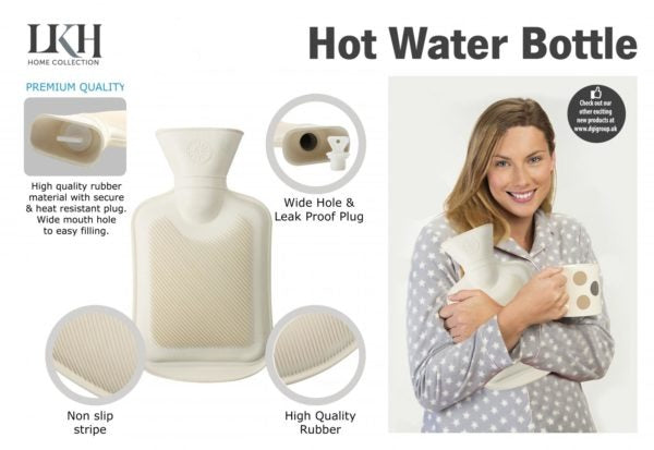 DGI Rubber Hot Water Bottle 1.0L 26 x 15cm 9250
