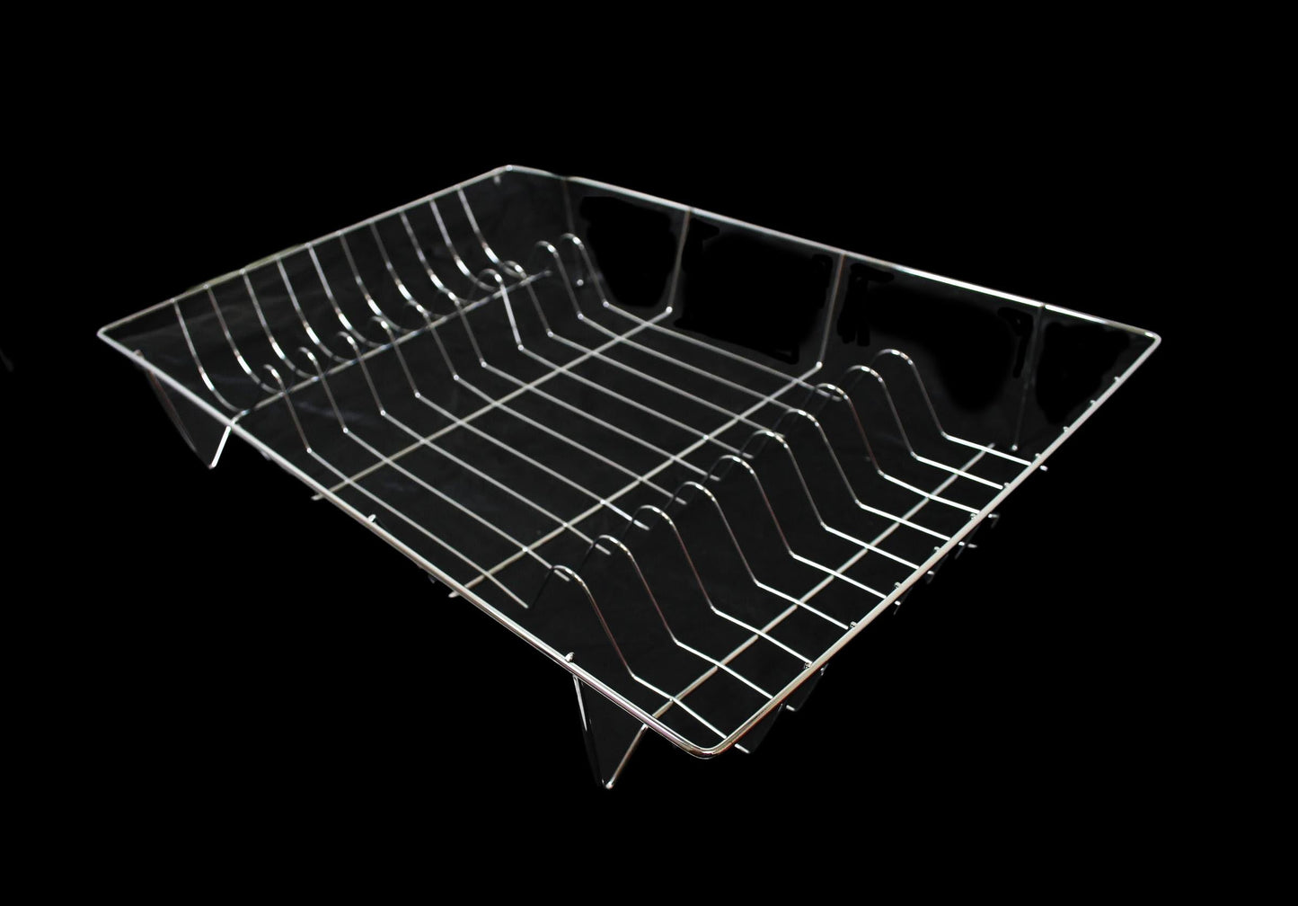 SQ Durane Metal Chrome Kitchen Dish Drainer 48 x 32 x 8 cm 9980