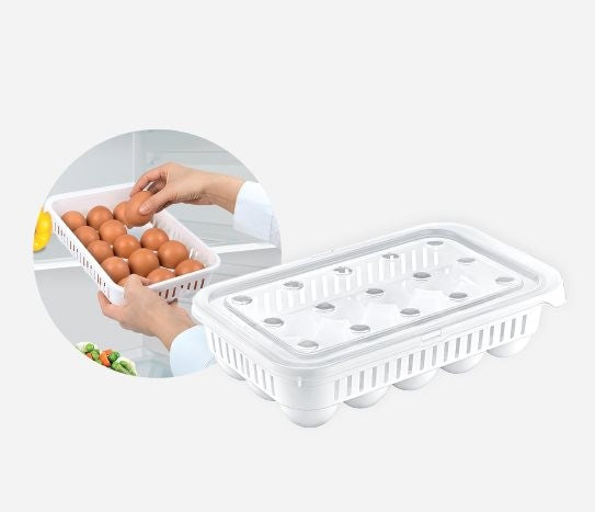 Plastic Egg Storage Container Box 15 Eggs 28 x 18 x 8 cm AK680
