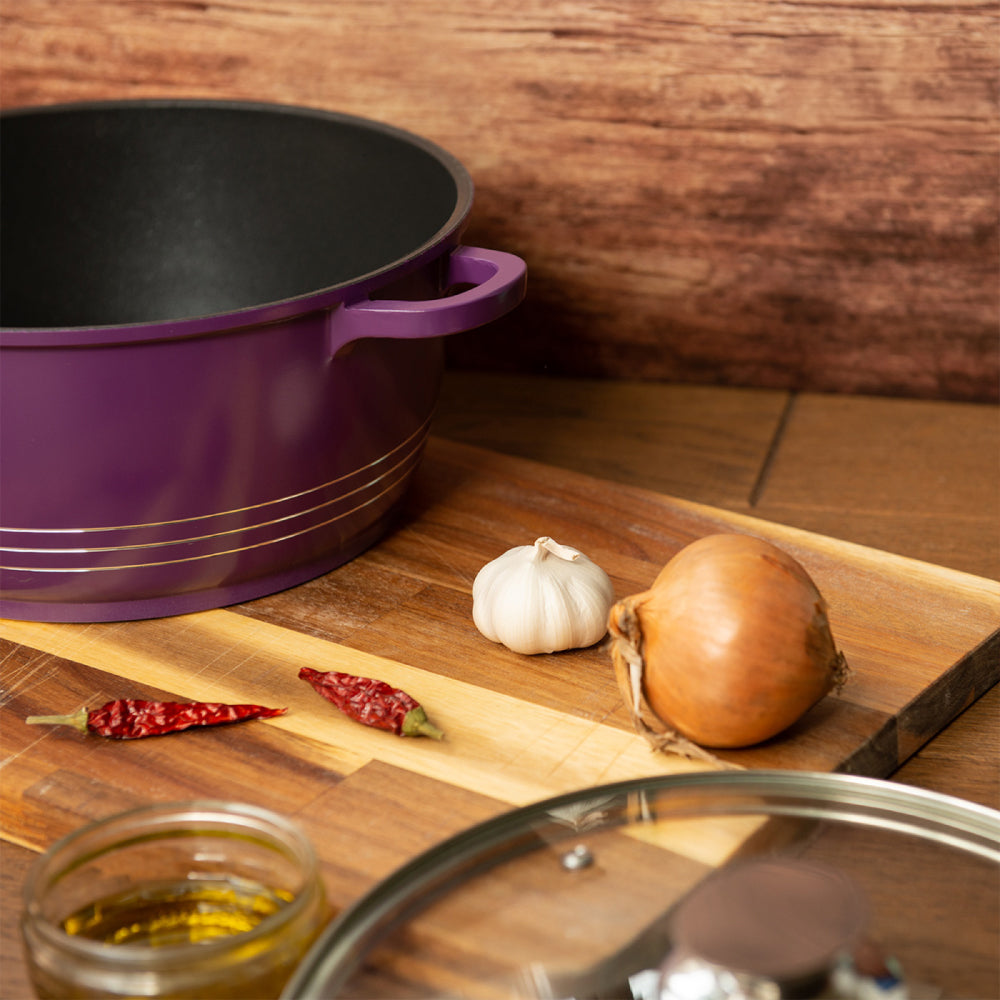 Durane Die Cast Stock Pot Set of 5 Purple 20 - 32 cm 9319
