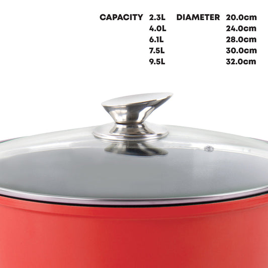 Durane Die Cast Stock Pot Set of 5 Red 20 - 32 cm 9320