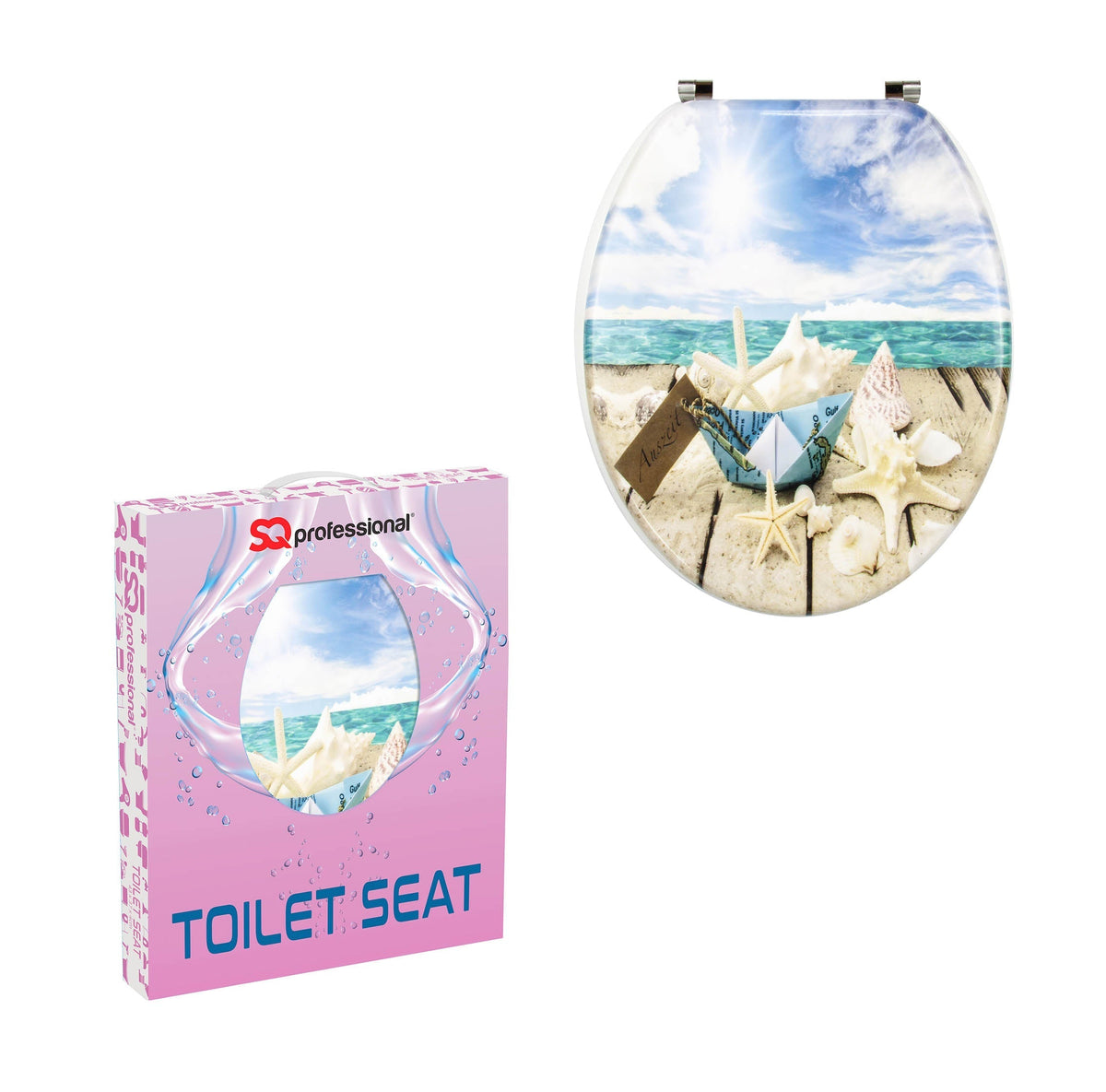 Sq Professional Bathroom Toilet Seat Aquatic Paper Boat W x L x H