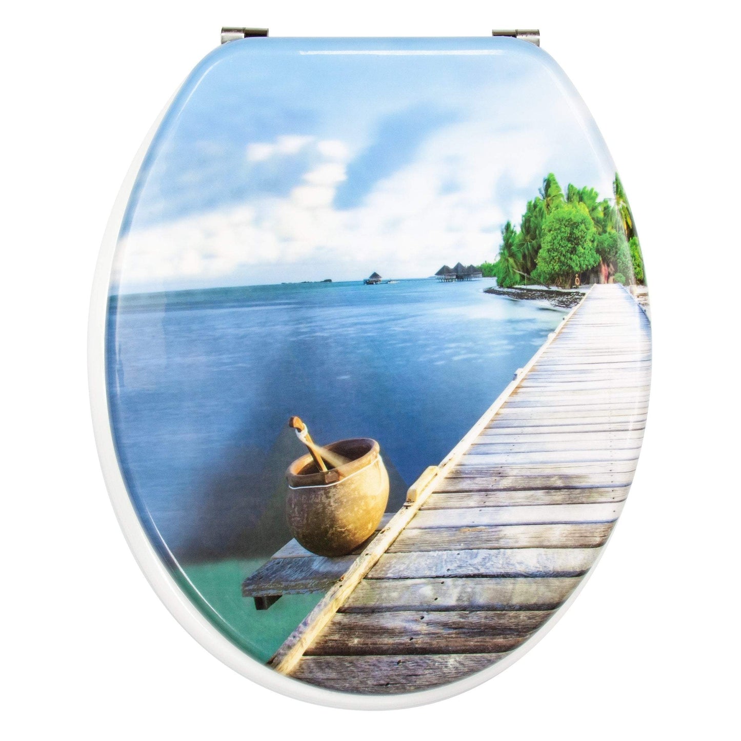 SQ Professional Bathroom Toilet Seat Aquatic Horizon W 36cm x L 43cm x H 5.5cm 9447 A