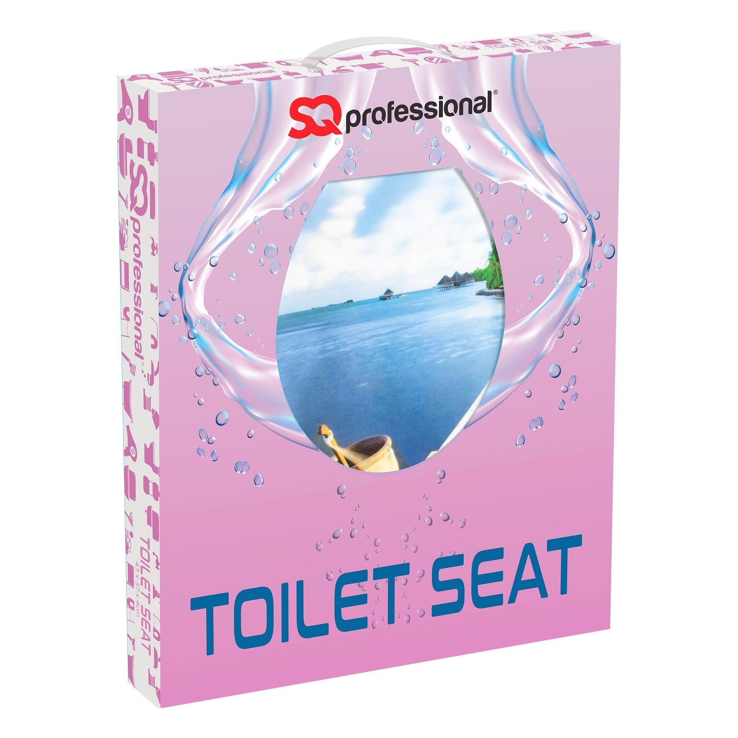 SQ Professional Bathroom Toilet Seat Aquatic Horizon W 36cm x L 43cm x H 5.5cm 9447 A