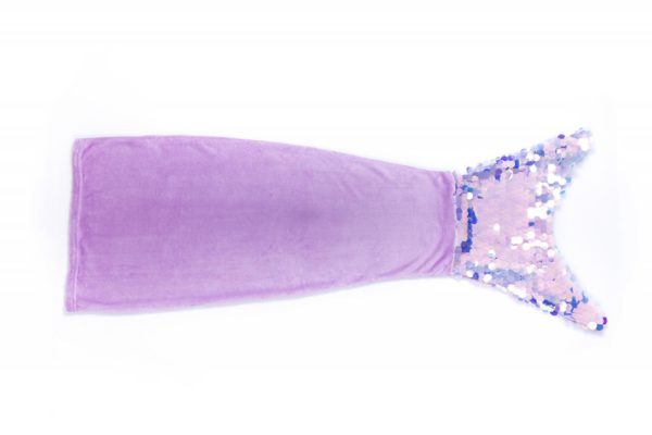 Mermaid Tail Cozy Blanket Plush Solid Purple Sequin Tail 9482