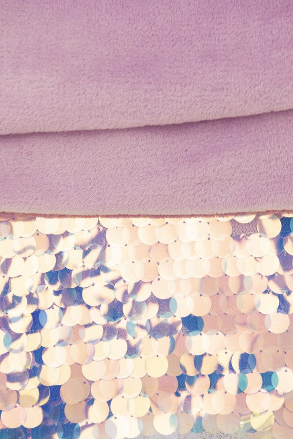 Mermaid Tail Cozy Blanket Plush Solid Purple Sequin Tail 9482