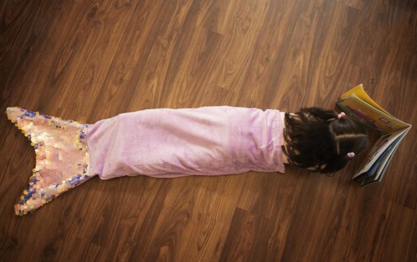 Mermaid Tail Cozy Blanket Plush Solid Purple Sequin Tail 9482