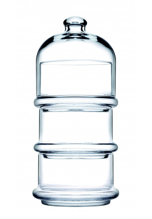 PB Glass Villa Patisserie Serving Bowl with Dome 3 Tier 22 x 8 cm 96986