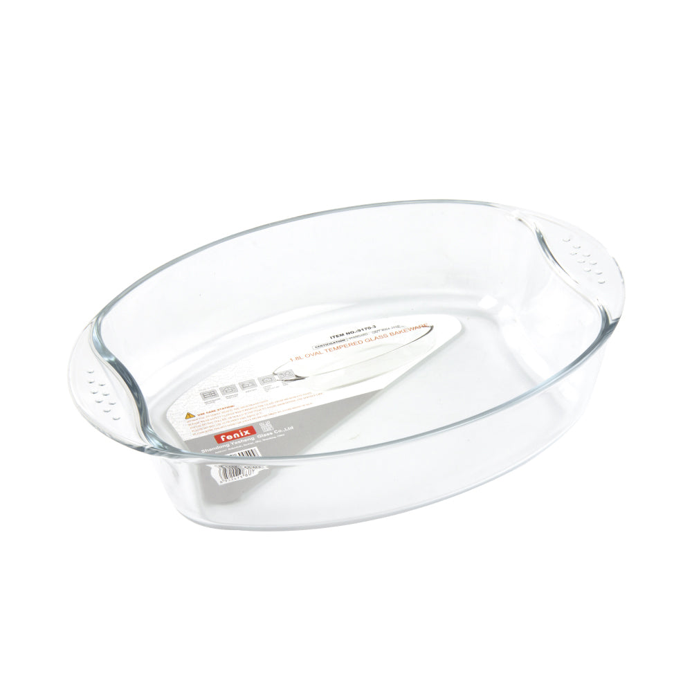 Durane Oval Tempered Glass Oven Casserole Baking Dish 32 X 26 X 6.5Cm (Parcel Plus Rate)