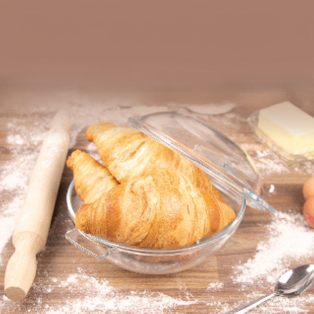 Durane Tempered Glass Dough Bowl With Lid And Handles 1.3L (Parcel Plus Rate)