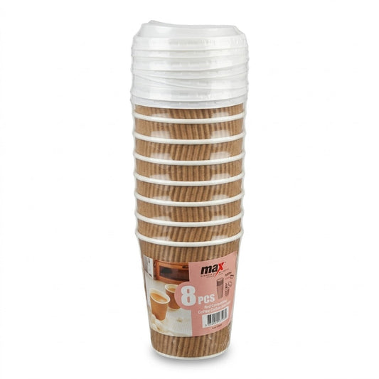 8 Oz Double Wall Paper Cups With Lids