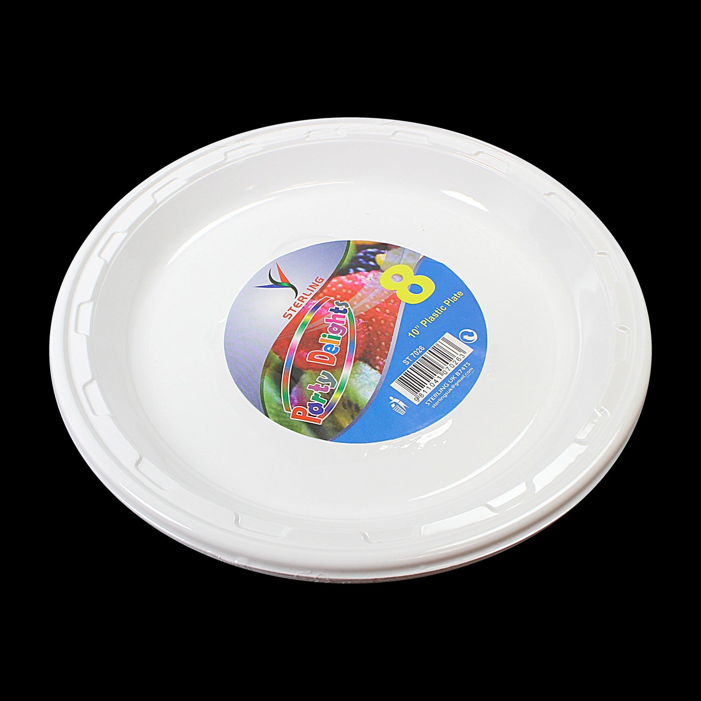 Pack Of 8 Plastic Plates 10” Parties Special Occasions 7026