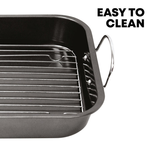 SQ Professional Non Stick Roasting Tray with Rack 37 x 29 x 5.5 cm / 3.5L 3164