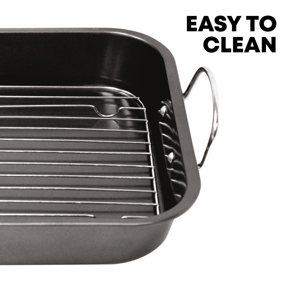 Sq Professional Non Stick Roasting Tray With Rack 3.5L