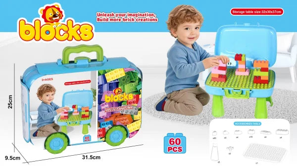 2 In 1 Blocks 60Pcs Set Blue
