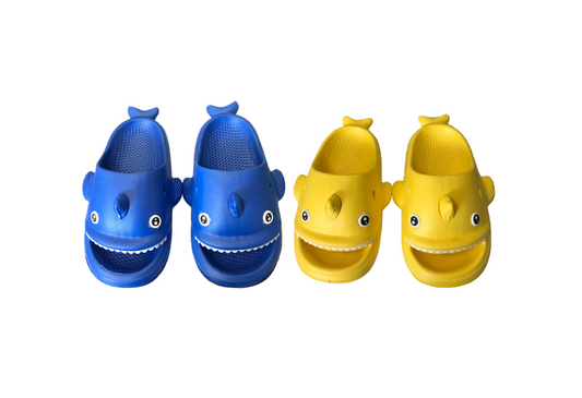 Children's Shark Design Slippers Shoes Slides Assorted Sizes (31 - 35) and Colours 0302 / 9971