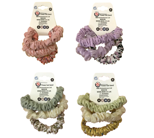 Hair Bobble Elastic Tie Pack of 3 Assorted Colours 9975