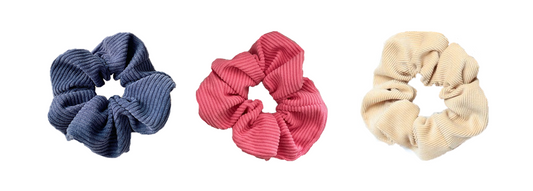 Corduroy Hair Bobble Elastic Scrunchie 10 cm Assorted Colours 9976