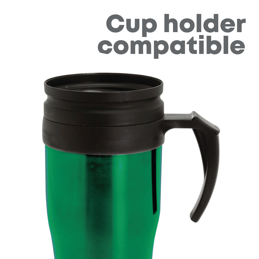 SQ Professional Car Coffee Tea Travel Mug with Handle 450ml Assorted Colours 0045 / 9995 A