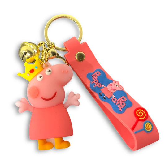 Peppa Pig Crown 3D Silicone Keychain Keyring Pendant