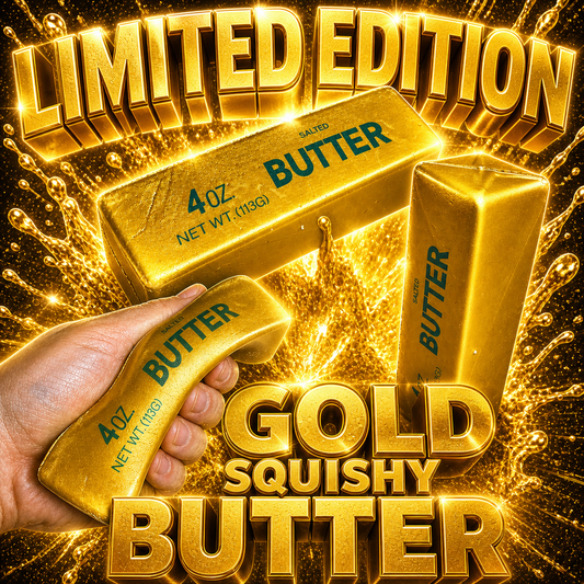 LIMITED EDITION Gold Squishy Butter Fidget Sensory Squish Toy 15cm