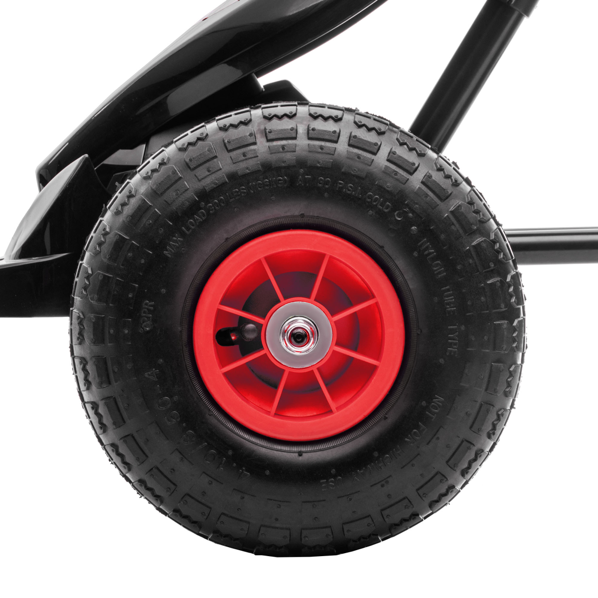 Kids Pedal Go Kart w/ Adjustable Seat, Rubber Wheels, Brake - Red