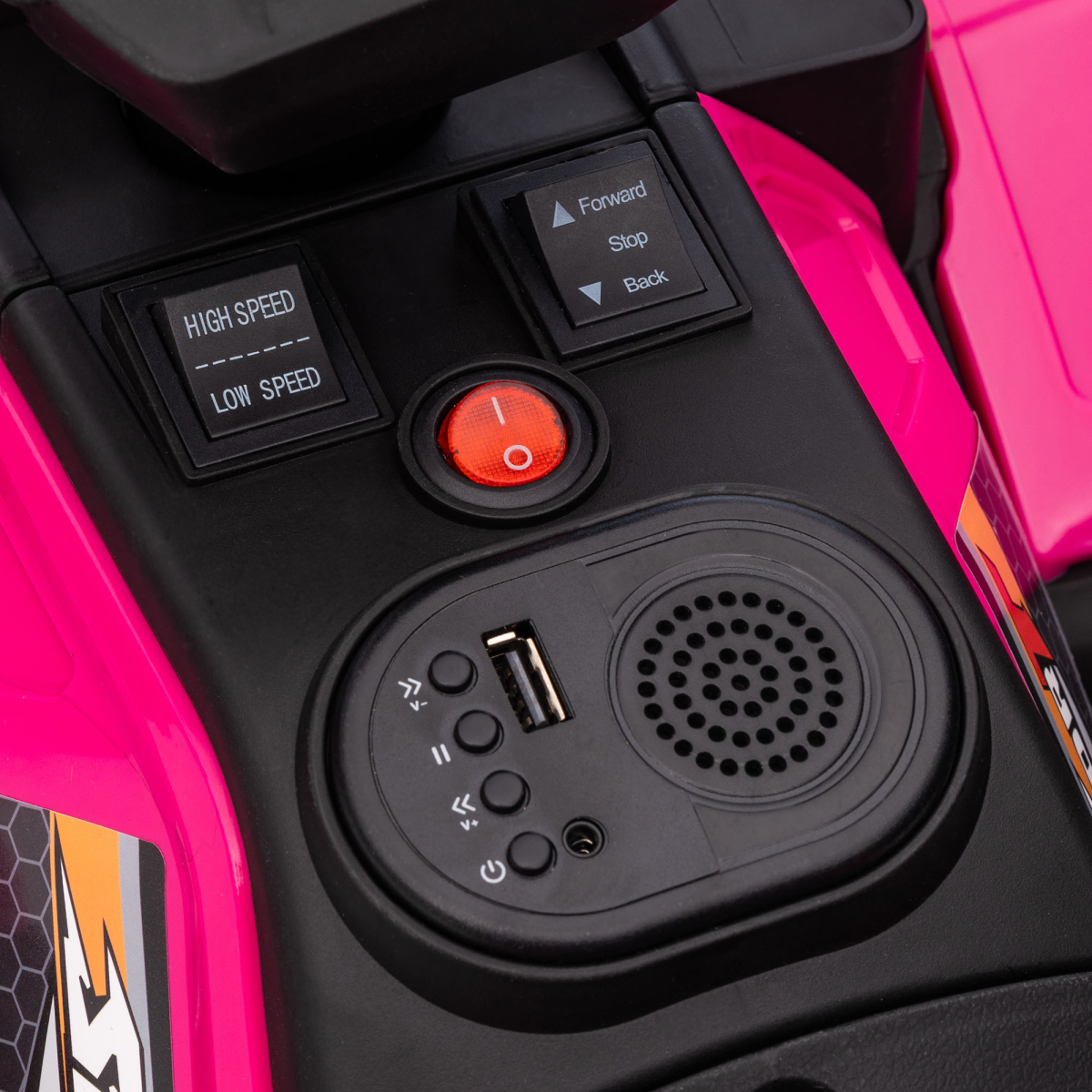 12V Electric Quad Bike for Kids w/ LED Headlights, Music - Pink