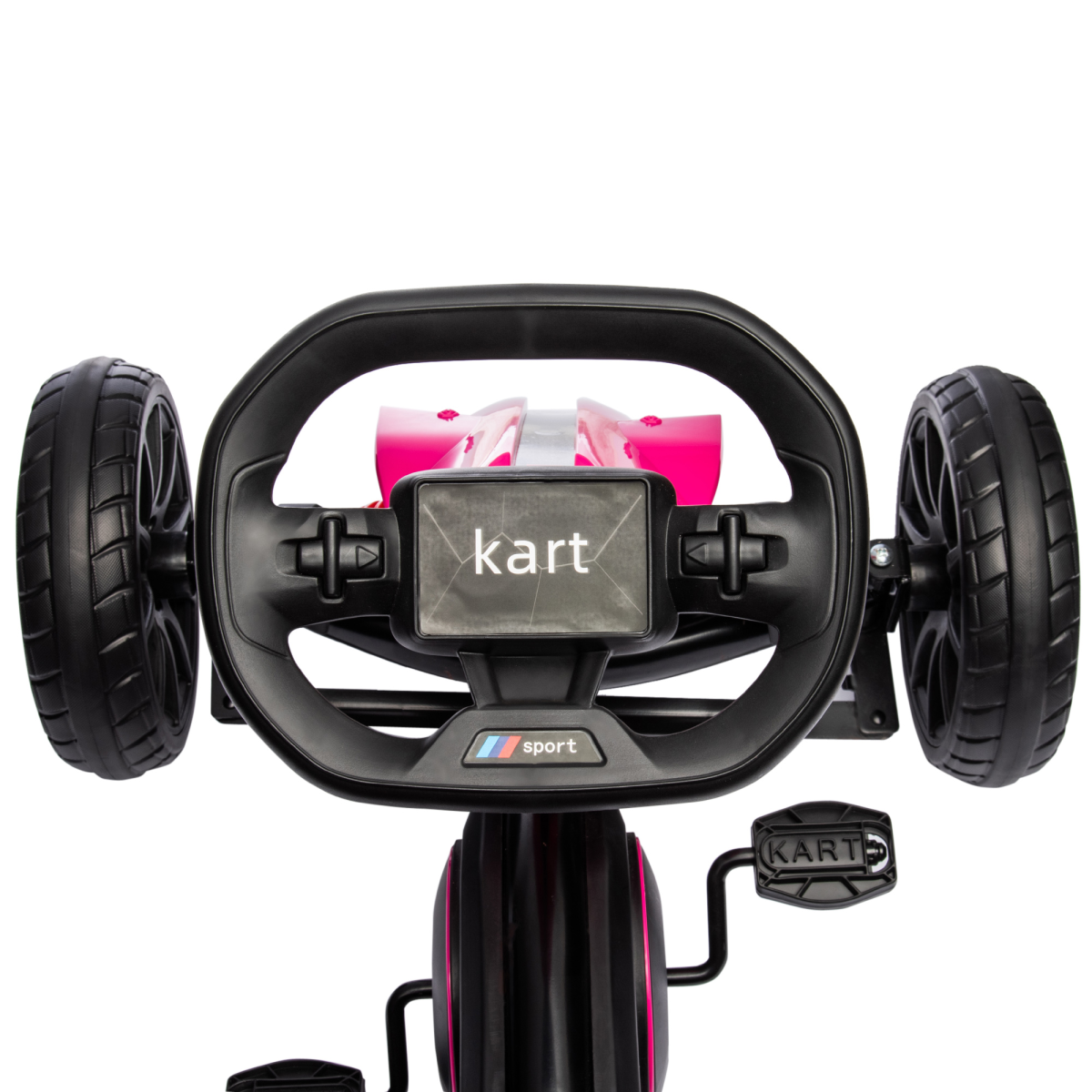 Kids Pedal Go Kart with Adjustable Seat, Handbrake - Pink