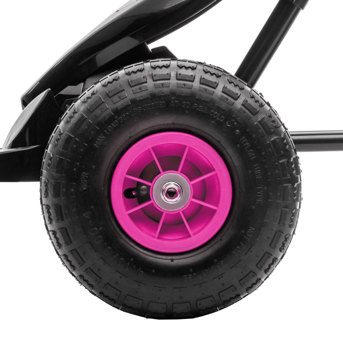 Kids Pedal Go Kart w/ Adjustable Seat, Rubber Wheels, Brake - Pink