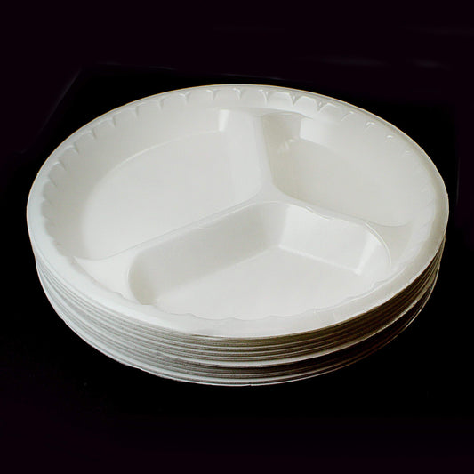 Disposable White Plastic Divider Plate 26 cm Pack of 10 CD605