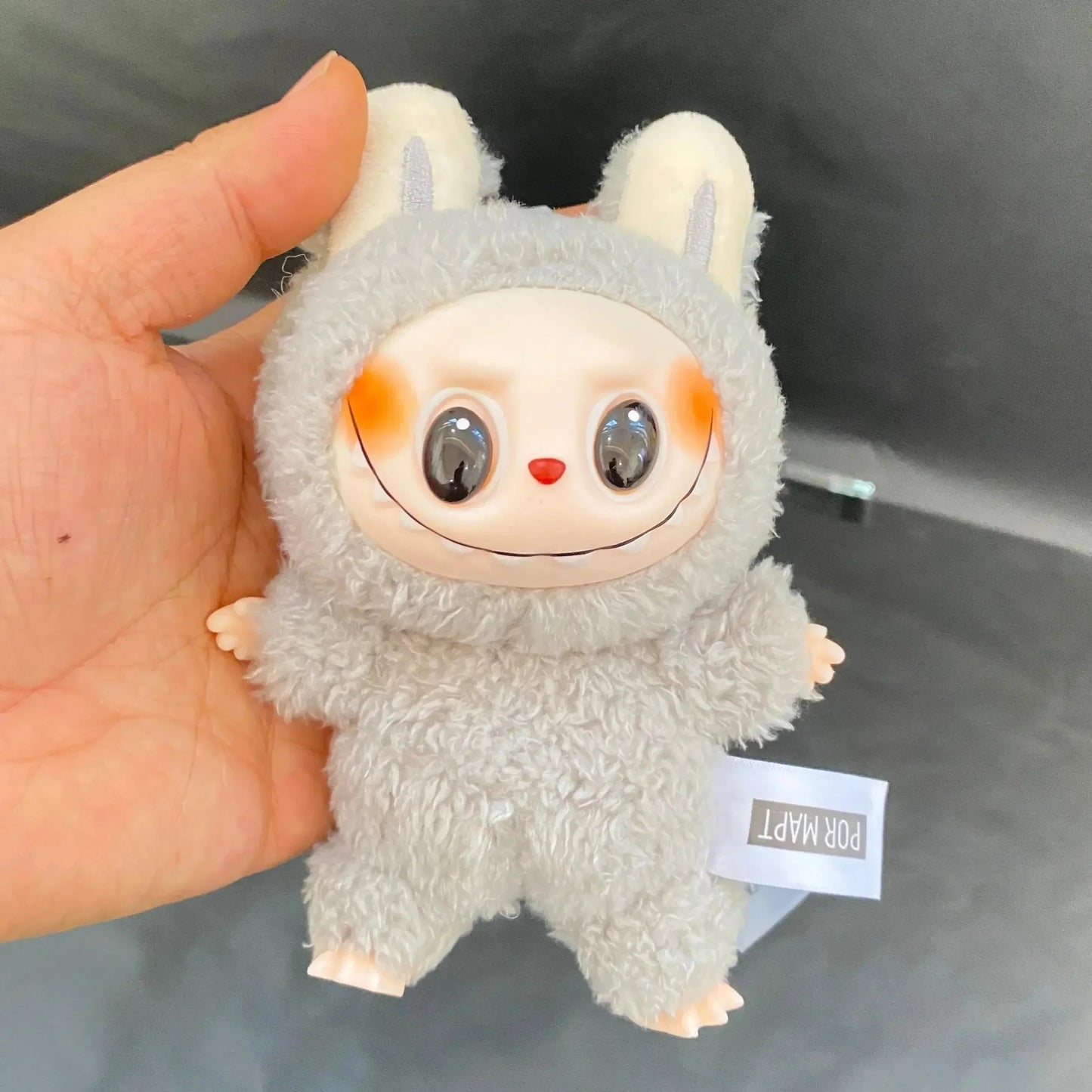 Labubu THE MONSTERS Grey HeHe PopMart Style Keyring Keychain Stuffed Plush Toy Doll 17cm VIRAL
