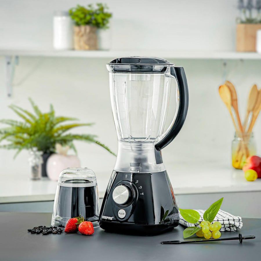 2-In-1 Portable Food Jug Blender And Coffee Grinder 1.5L Black