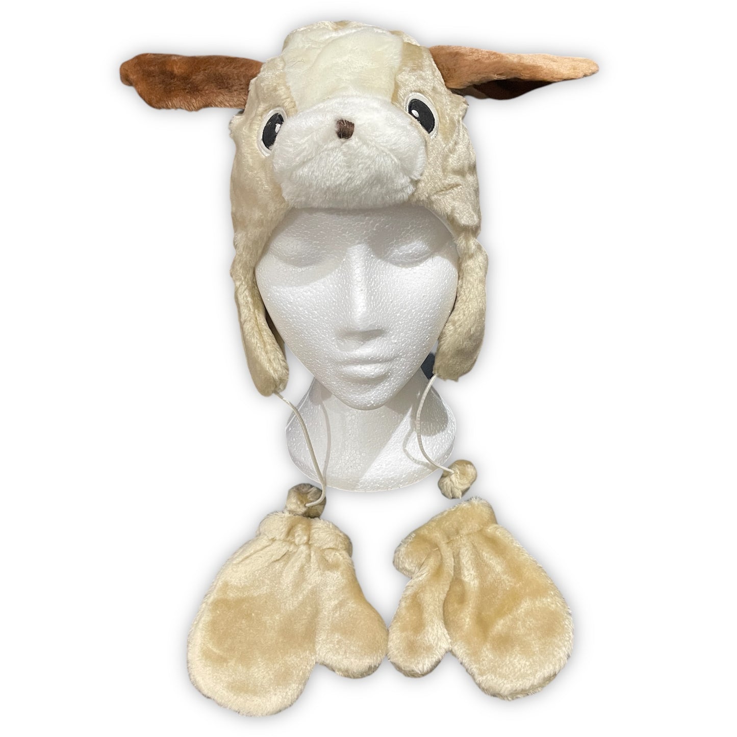 Kids Soft Hat & Mittens Set Cuddly Creatures - Cute Puppy