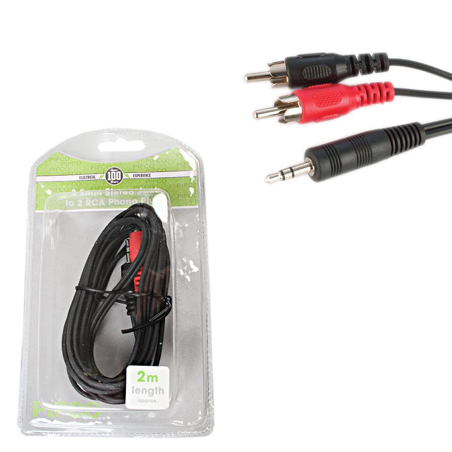 AC10 3.5mm Stereo Plug To Plug Lead 2m Length  AVS1014