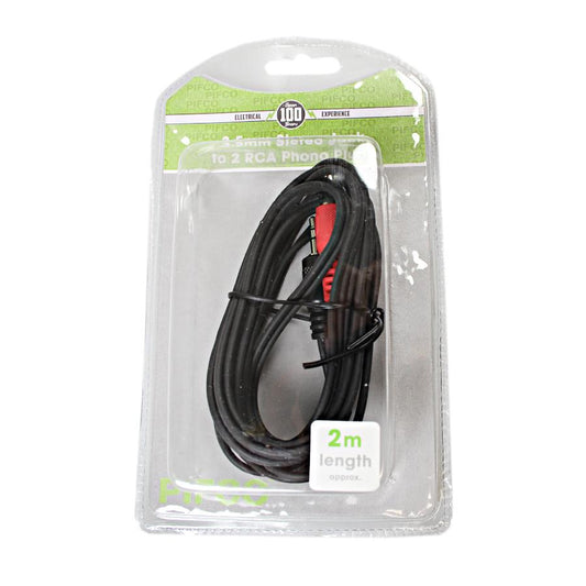 AC10 3.5mm Stereo Plug To Plug Lead 2m Length  AVS1014