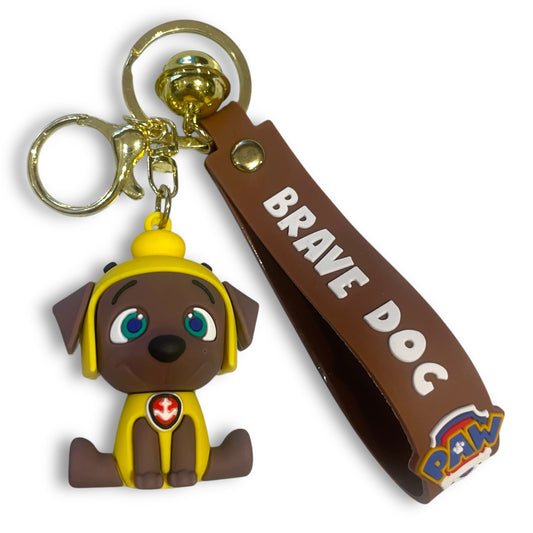 Paw Patrol Style Zuma Dog 3D Silicone Keychain Keyring Pendant