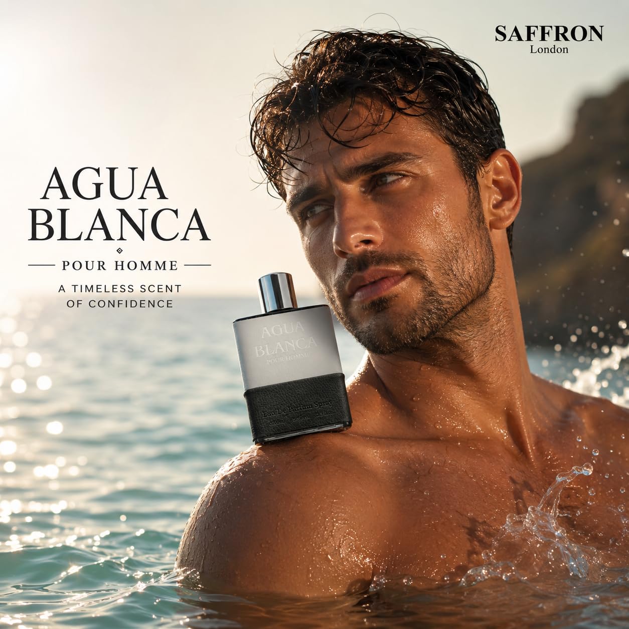 AGUA BLANCA Inspired by Acqua D Gio - Men's Eau de Toilette Aftershave Spray 100ml - Saffron London