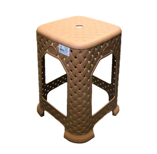 Large Plastic Rattan Style Stool 44 x 27cm Assorted Colours AK309